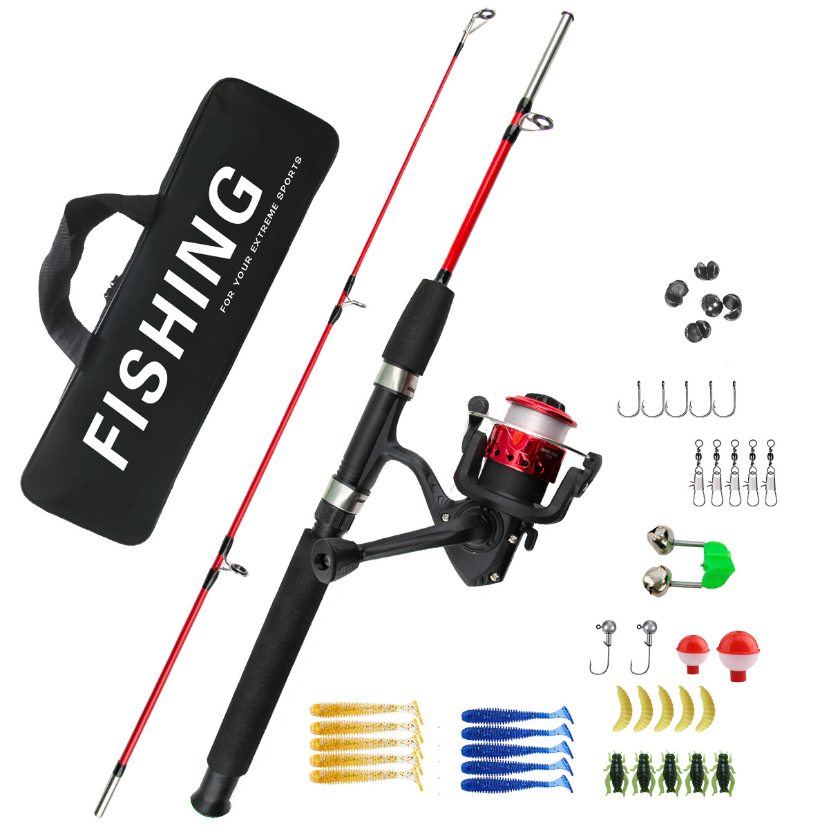 Fishing Equipment For Kids - 2 Sections Ice Fishing Rod Combo