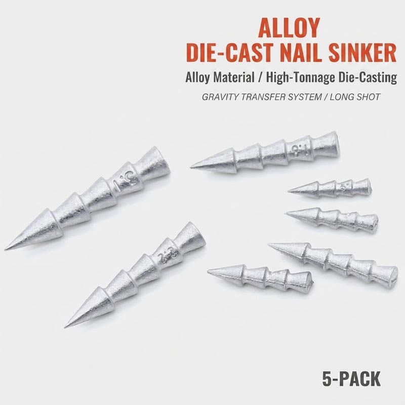 Bass Fishing Lure - Lead-Free Alloy Nail Sinkers for Neko