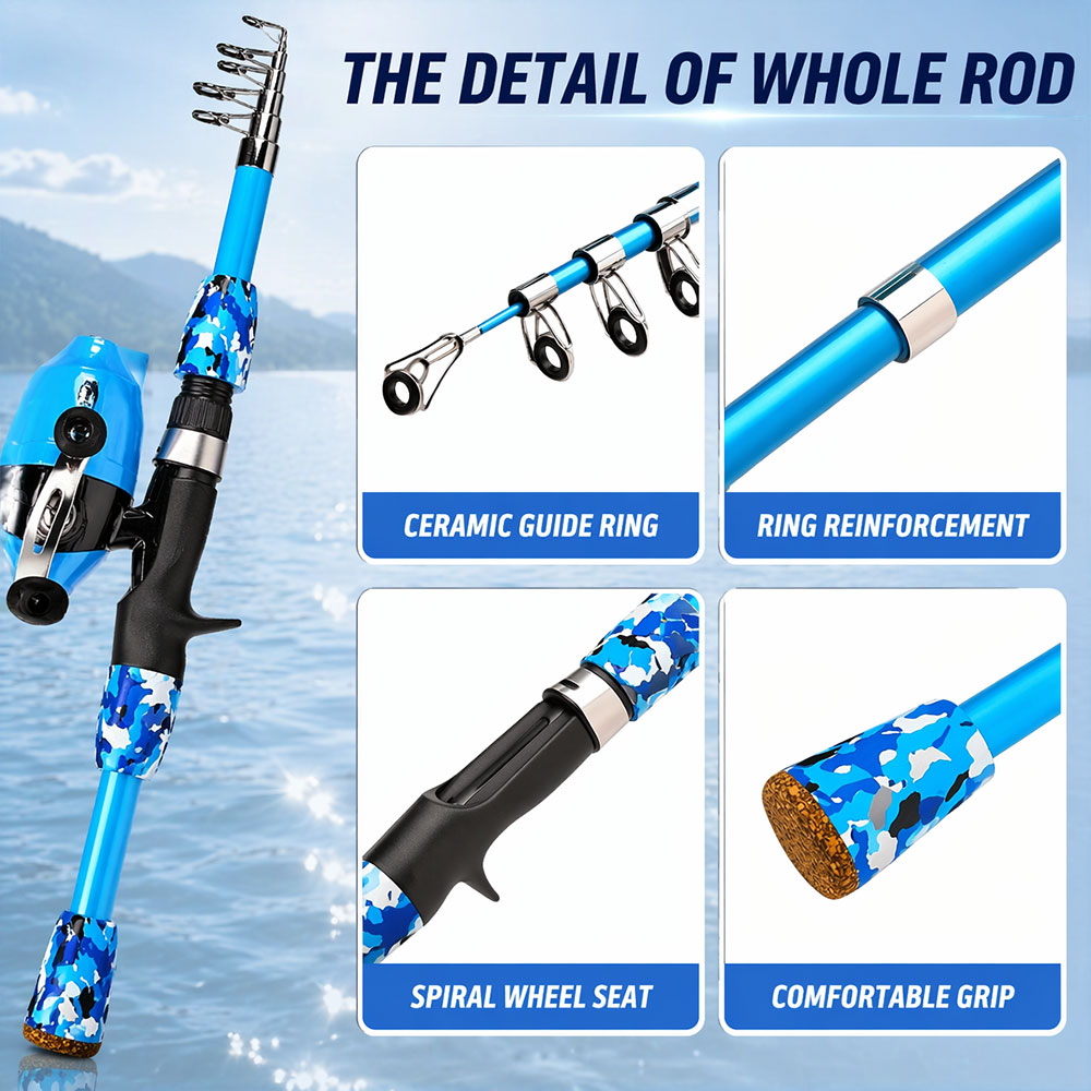 youth Fishing Pole Set with Fu - Fishing Equipment For Kids 评论和价格