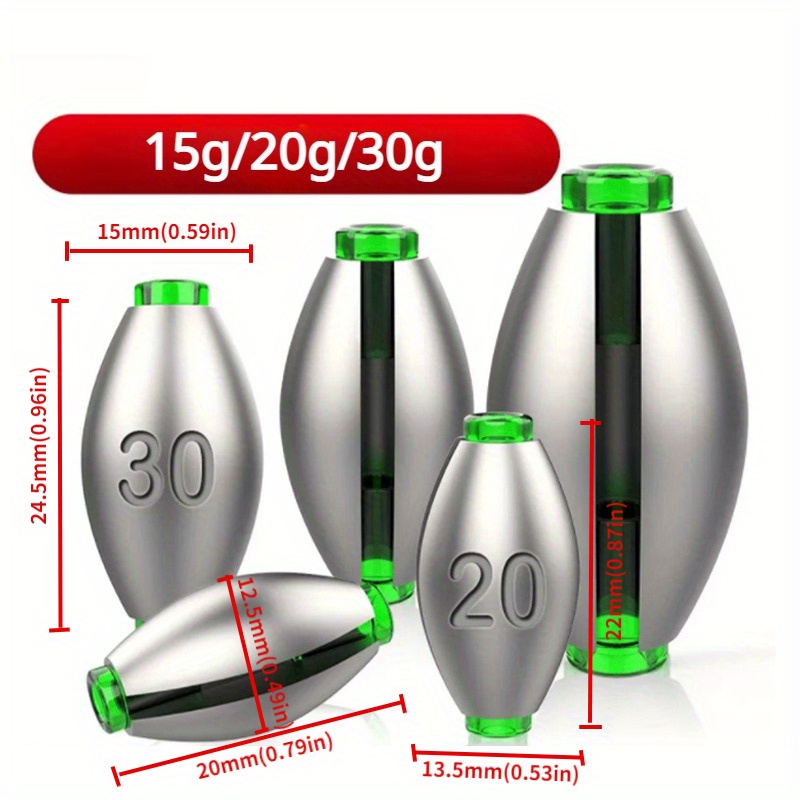15/20/30G Olive Shape Lead Sin - Fishing Equipment And Tools 评论和价格