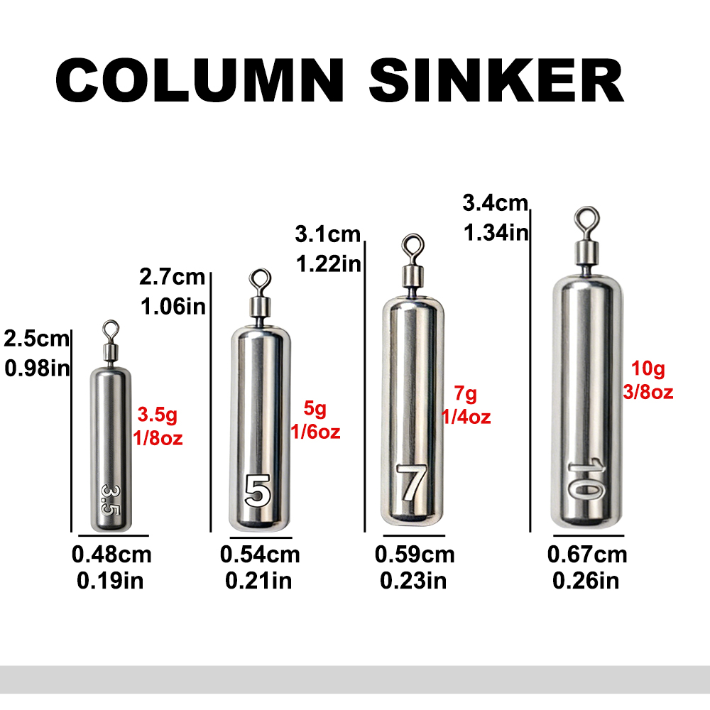 10-40Pcs Column Fishing Weight - Tackle Box 评论和价格