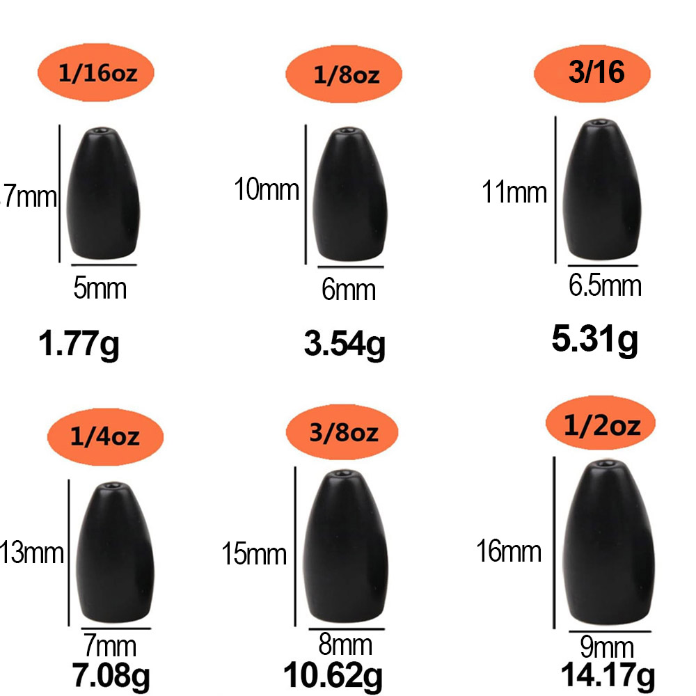 Tungsten Steel Fishing Weights - Bass Fishing Lure 评论和价格